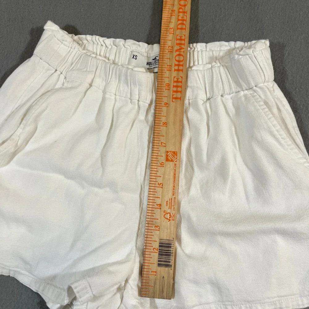 Hollister White Ultra High Rise Linen Shorts Women's XS Summer Blend - Picture 6 of 8